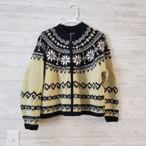Vintage Icelandic Design Wool Zip Sweater